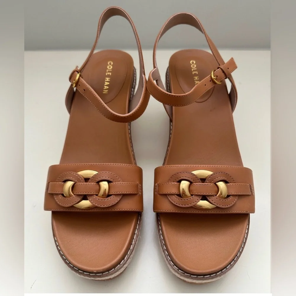 Cole Haan Cloudfeel Espadrille Link Wedge Sandal - Pecan 💞 - Picture 4 of 13